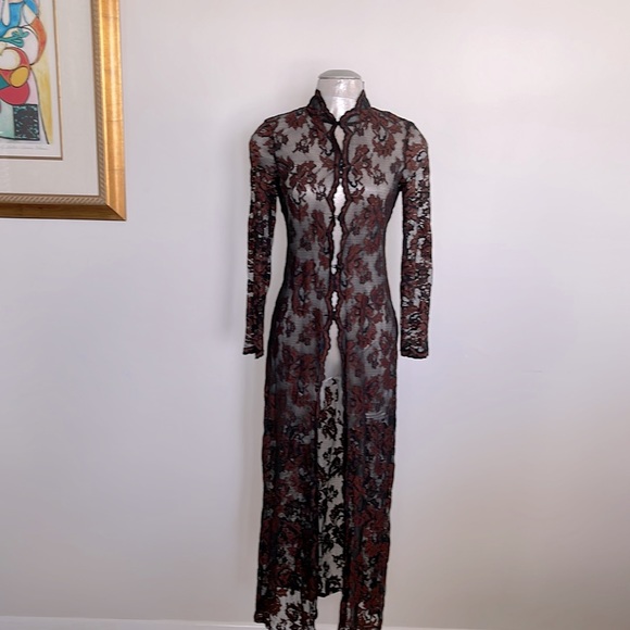 Casadei lace duster in black brown - Picture 8 of 8